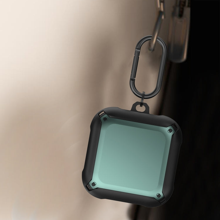 Armor Earphone Protective Case with Hook For Beats Fit Pro(Black + Green)
