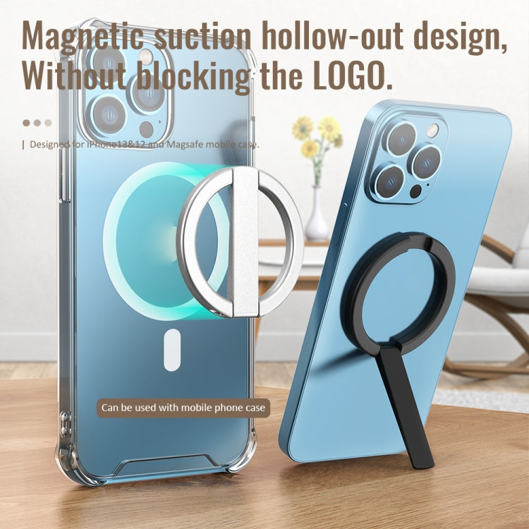 R-JUST SJ20 Magnetic Back Sticker Phone Holder for iPhone 14 & 13 & 12 Series(Black)