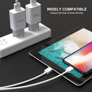 IVON AD-33 2 in 1 2.1A Single USB Port Travel Charger + 1m USB to 8 Pin Data Cable Set, US Plug(White)
