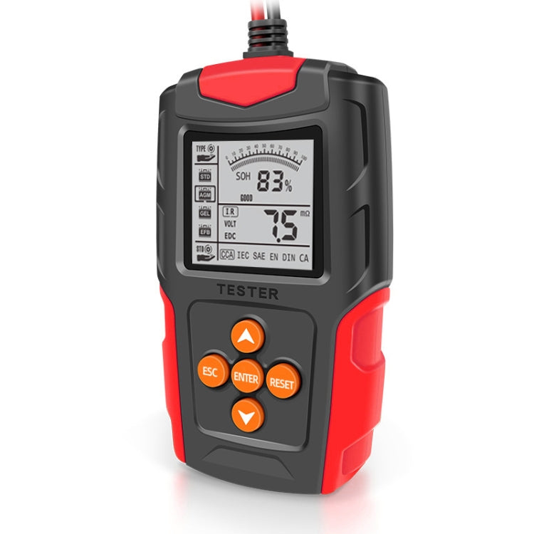 FOXSUR FBT200 12V / 24V Car Battery Tester (Red)