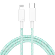 27W PD USB-C / Type-C to 8 Pin Fast Charging Braided Data Cable, Cable Length: 1m(Green)