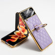 For Samsung Galaxy Z Flip3 5G GKK Integrated Plating + Leather Phone Case with Ring(Purple) - free shipping - PMC TechLife - Order now!