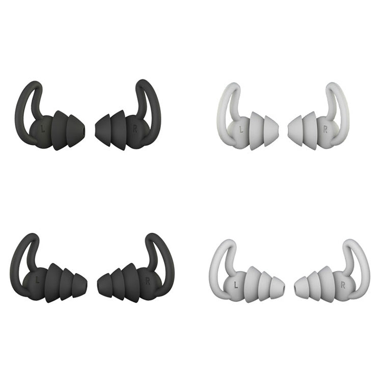 iMeBoBo A1 Shark Fin Version Nano Silicone Sleeping Noise Reduction Earplugs, Style:Two Layer(Black)