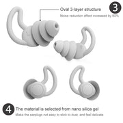 iMeBoBo A1 Shark Fin Version Nano Silicone Sleeping Noise Reduction Earplugs, Style:Two Layer(Black)