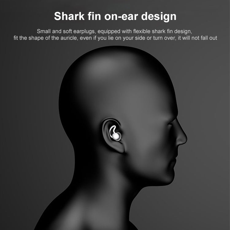 iMeBoBo A1 Shark Fin Version Nano Silicone Sleeping Noise Reduction Earplugs, Style:Two Layer(Black)