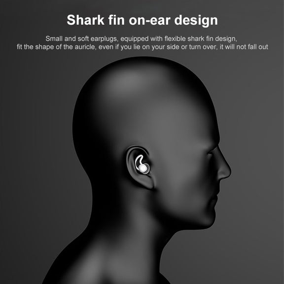 iMeBoBo A1 Shark Fin Version Nano Silicone Sleeping Noise Reduction Earplugs, Style:Two Layer(Black)
