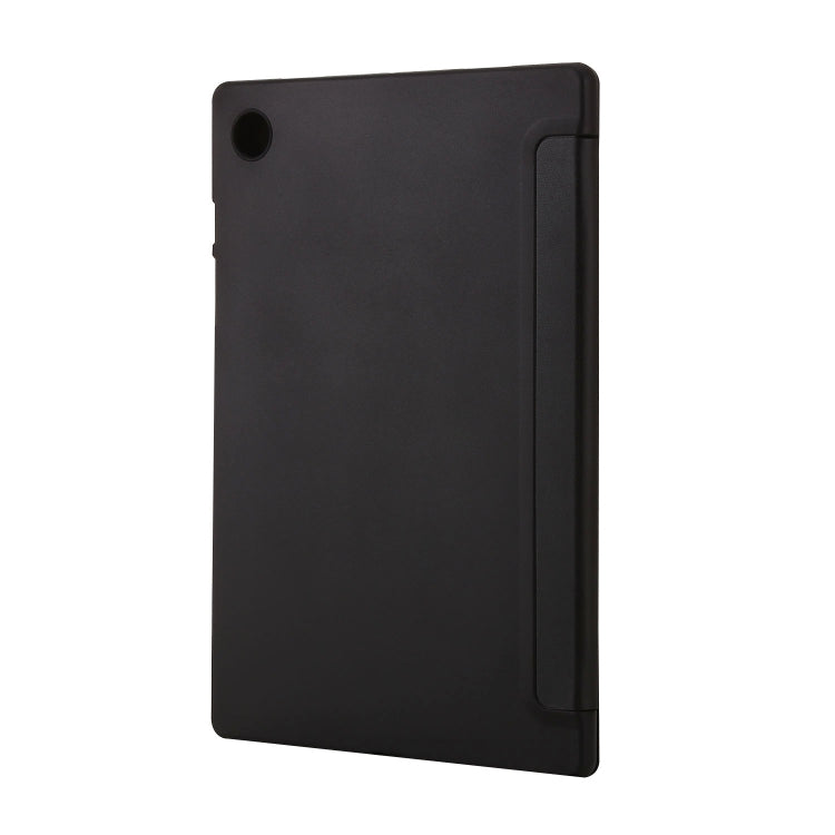 For Samsung Galaxy Tab A8 10.5 2021 TPU Three-fold Horizontal Flip Leather Case(Black)