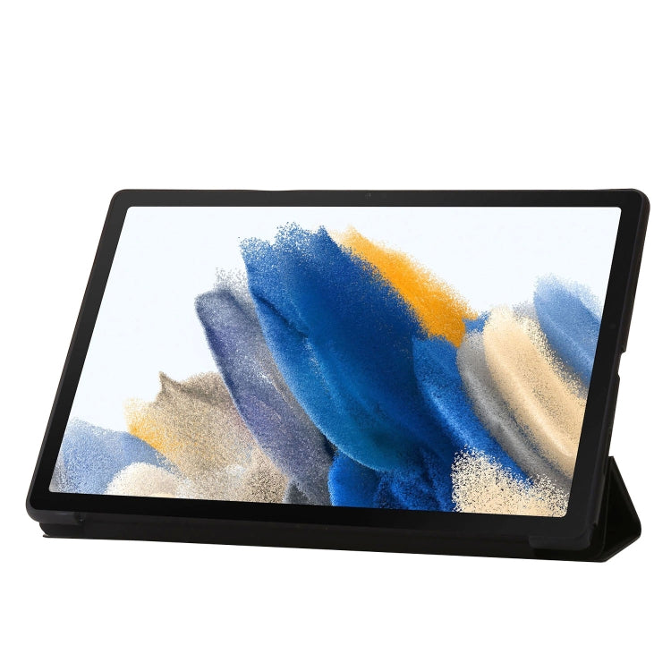 For Samsung Galaxy Tab A8 10.5 2021 TPU Three-fold Horizontal Flip Leather Case(Black)