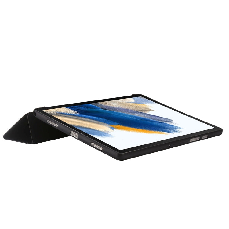 For Samsung Galaxy Tab A8 10.5 2021 TPU Three-fold Horizontal Flip Leather Case(Black)