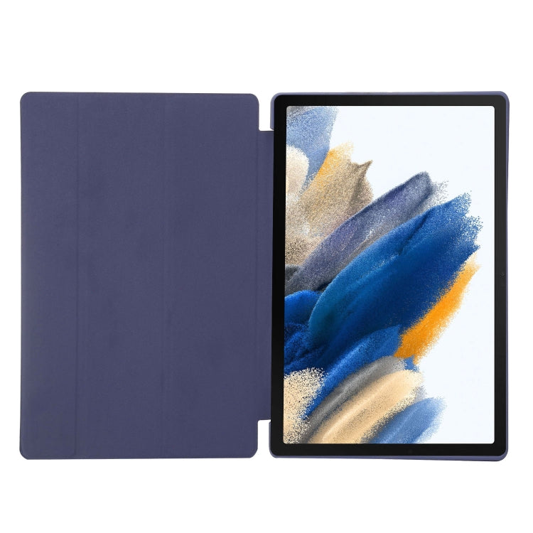 For Samsung Galaxy Tab A8 10.5 2021 TPU Three-fold Horizontal Flip Leather Case(Black)