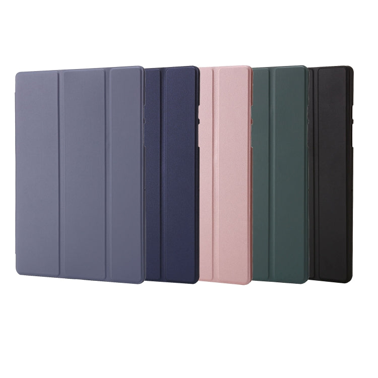 For Samsung Galaxy Tab A8 10.5 2021 TPU Three-fold Horizontal Flip Leather Case(Black)