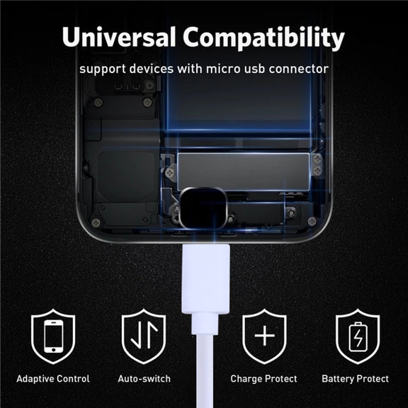 USB to Micro USB Copper Core Charging Cable, Cable Length:1m(Black)