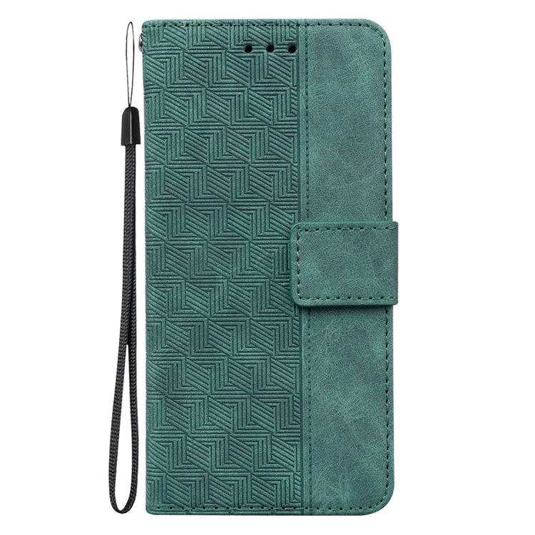 For OnePlus 10 Pro 5G Geometric Embossed Leather Phone Case(Green)