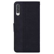For Samsung Galaxy A70 / A70s Geometric Embossed Leather Phone Case(Black)