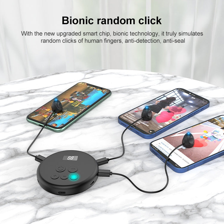 G30 Universal Digital Display Like Device Mobile Phone Automatic Screen Clicker, Style:One Machine with Four Head(Black)