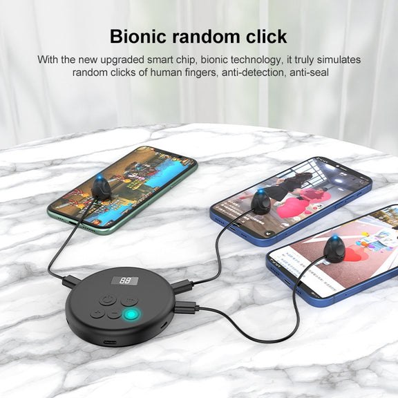 G30 Universal Digital Display Like Device Mobile Phone Automatic Screen Clicker, Style:One Machine with Four Head(Black)