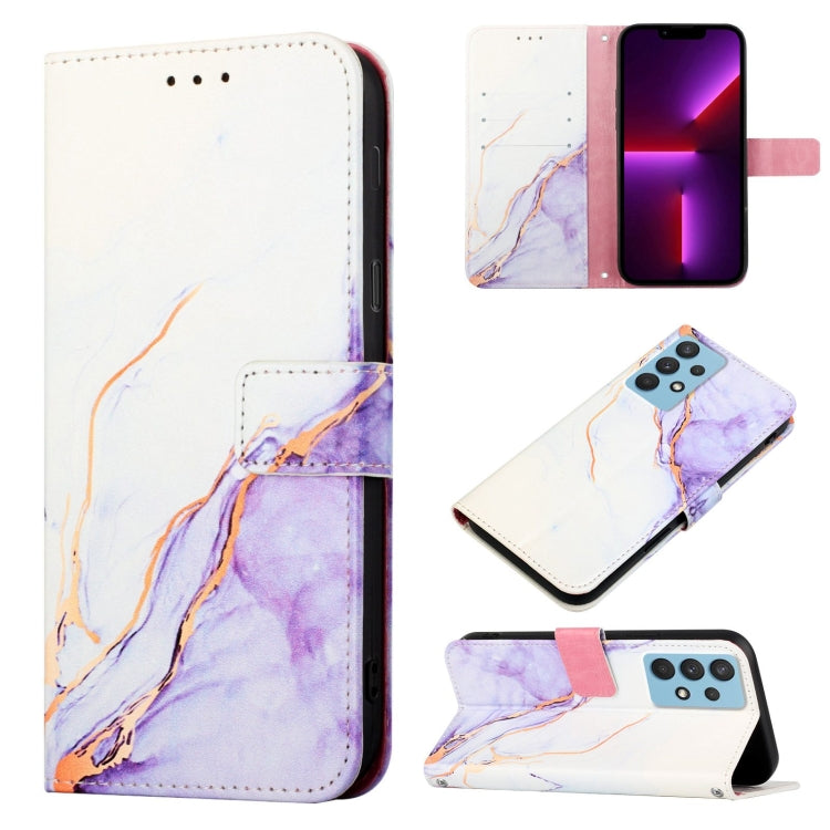 For Samsung Galaxy A13 4G PT003 Marble Pattern Flip Leather Phone Case(LS006)