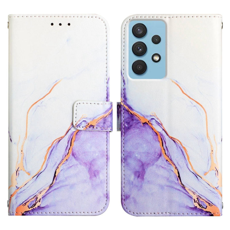 For Samsung Galaxy A13 4G PT003 Marble Pattern Flip Leather Phone Case(LS006)