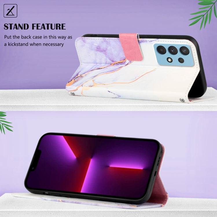 For Samsung Galaxy A13 4G PT003 Marble Pattern Flip Leather Phone Case(LS006)