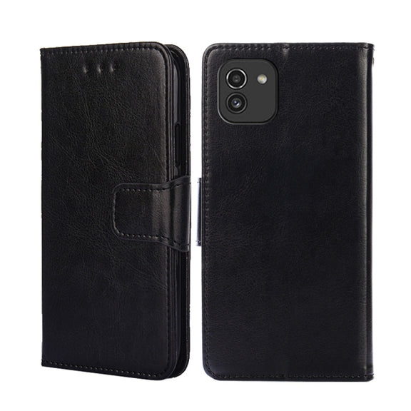 For Samsung Galaxy A03 International Version Crystal Texture Leather Phone Case(Black)
