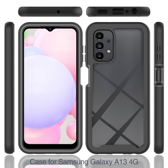 For Samsung Galaxy A13 4G Starry Sky Solid Color Series PC + TPU Phone Case with PET Film(Black)
