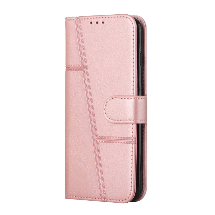For Samsung Galaxy A23 Stitching Calf Texture Buckle Leather Phone Case(Pink)