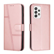 For Samsung Galaxy A23 Stitching Calf Texture Buckle Leather Phone Case(Pink)