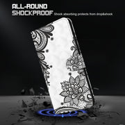 For Samsung Galaxy A13 4G 3D Painting Pattern TPU + PU Leather Phone Case(Diagonal Black Flower)