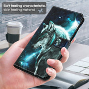 For Samsung Galaxy A52 5G / A52s 5G 3D Painting Pattern TPU + PU Leather Phone Case(Wolf)