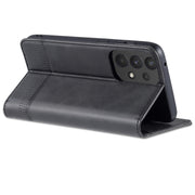 For Samsung Galaxy A73 5G AZNS Magnetic Calf Texture Flip Leather Phone Case(Black)
