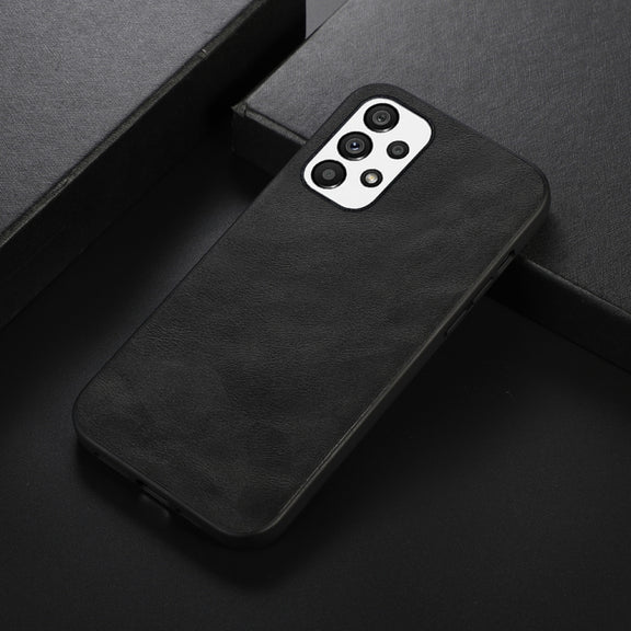 For Samsung Galaxy A23 4G Cowhide Texture PU Phone Case(Black)