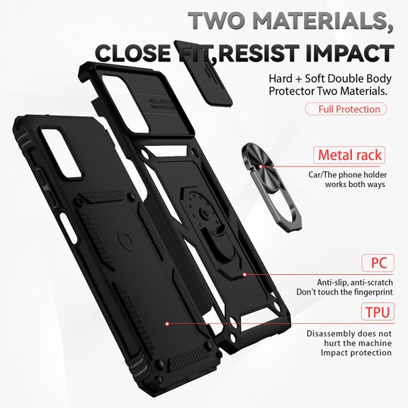 For Samsung Galaxy A02s / A03s 166mm Sliding Camshield Holder Phone Case(Black)