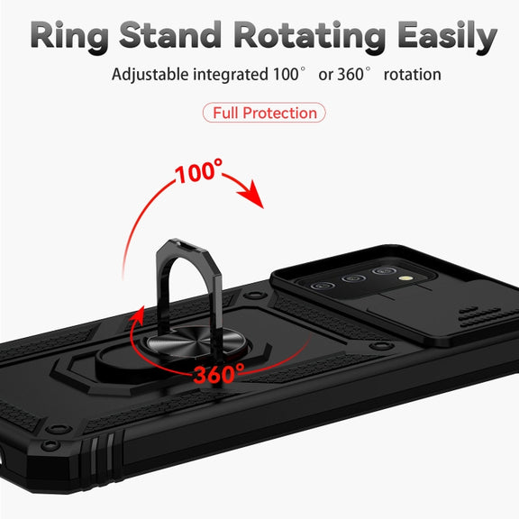 For Samsung Galaxy A02s / A03s 166mm Sliding Camshield Holder Phone Case(Black)
