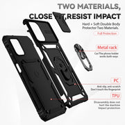 For Samsung Galaxy A12 Sliding Camshield Holder Phone Case(Black)