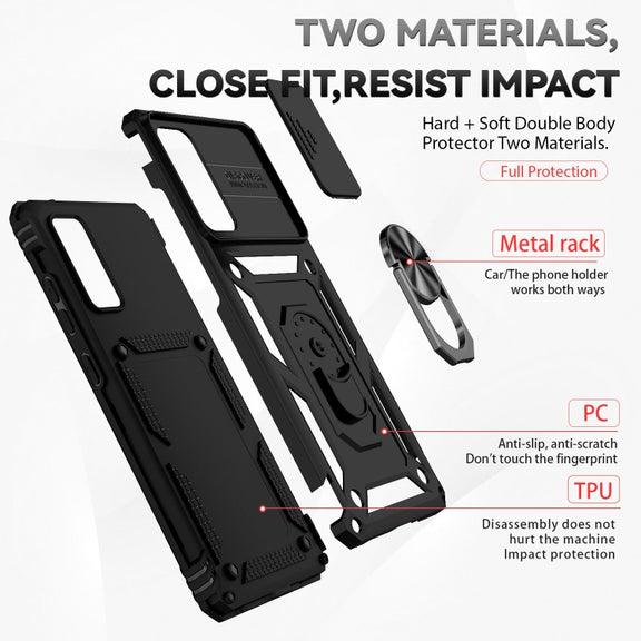 For Samsung Galaxy S20 FE Sliding Camshield Holder Phone Case(Black)