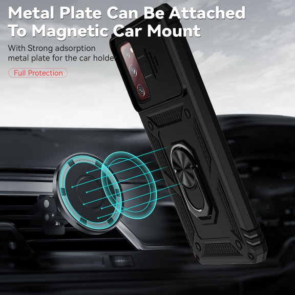 For Samsung Galaxy S20 FE Sliding Camshield Holder Phone Case(Black)