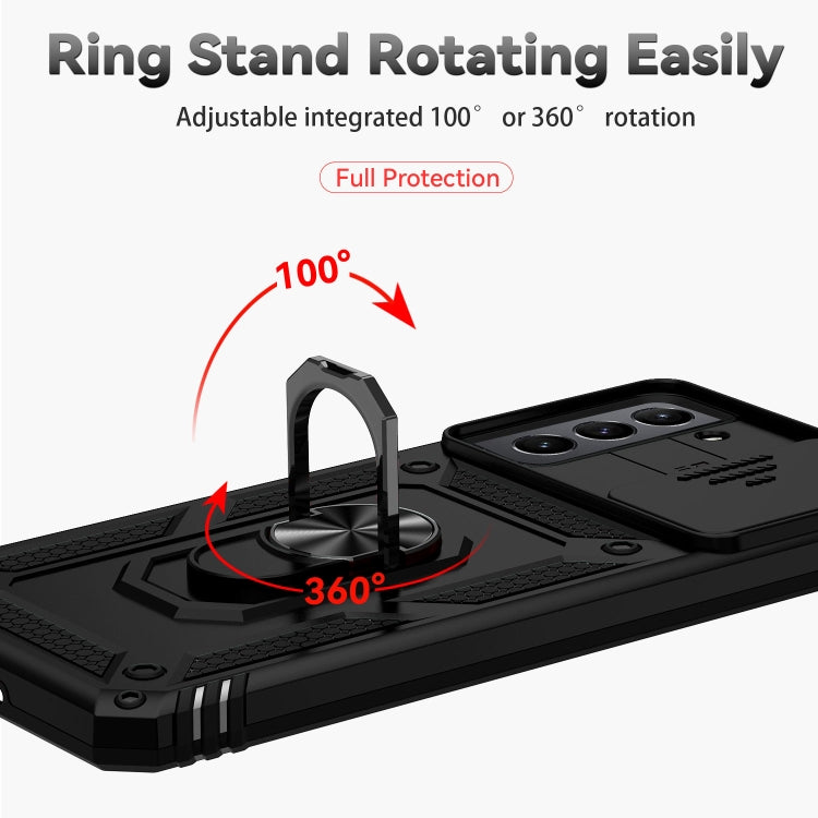 For Samsung Galaxy S21 5G Sliding Camshield Holder Phone Case(Black)