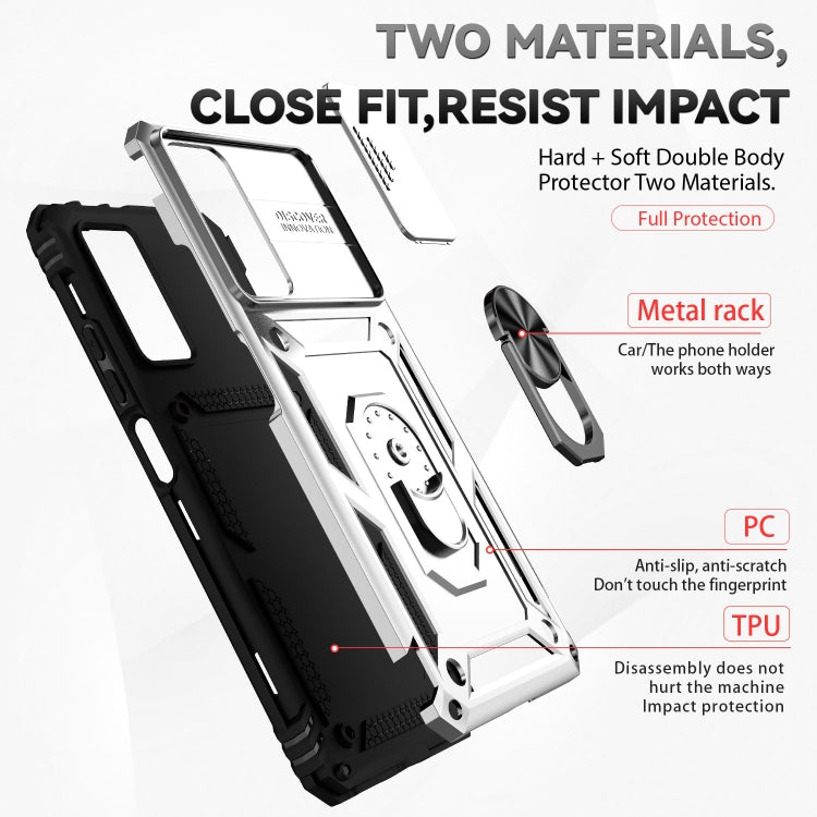 For Xiaomi Redmi Note 11 Pro Global Sliding Camshield Holder Phone Case(Silver)