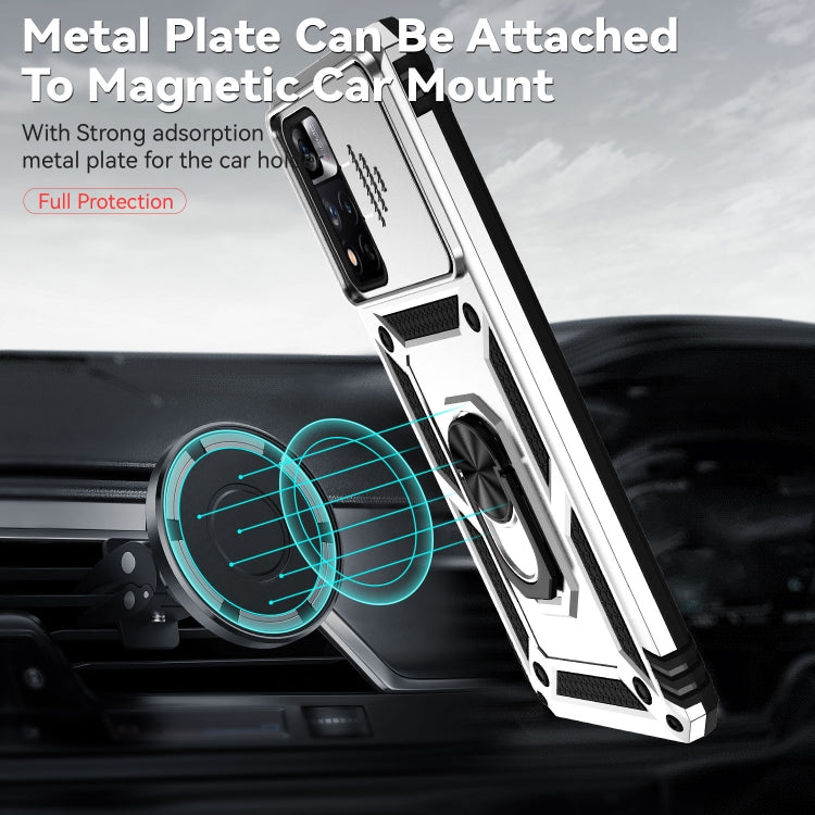 For Xiaomi Redmi Note 11 Pro Global Sliding Camshield Holder Phone Case(Silver)