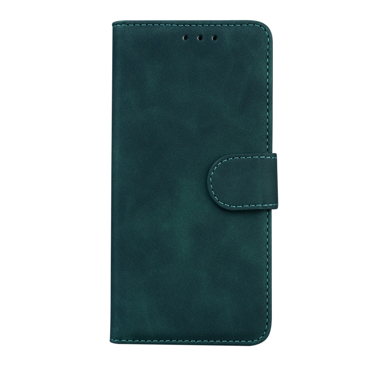 For Samsung Galaxy A20 / A30 Skin Feel Pure Color Flip Leather Phone Case(Green)