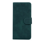 For Samsung Galaxy A20 / A30 Skin Feel Pure Color Flip Leather Phone Case(Green)