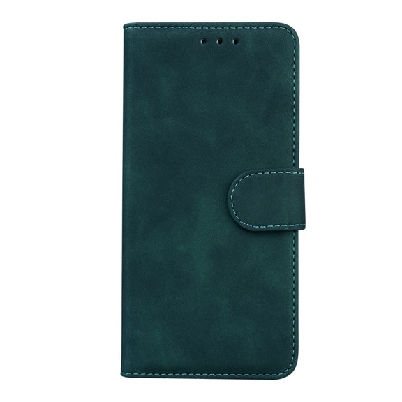 For Samsung Galaxy A20 / A30 Skin Feel Pure Color Flip Leather Phone Case(Green)