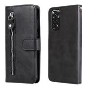 For Xiaomi Redmi Note 11 4G(Global)/Redmi Note 11s 4G(Global) Fashion Calf Texture Zipper Horizontal Flip Leather Case(Black)