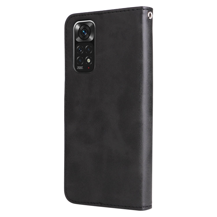For Xiaomi Redmi Note 11 4G(Global)/Redmi Note 11s 4G(Global) Fashion Calf Texture Zipper Horizontal Flip Leather Case(Black)