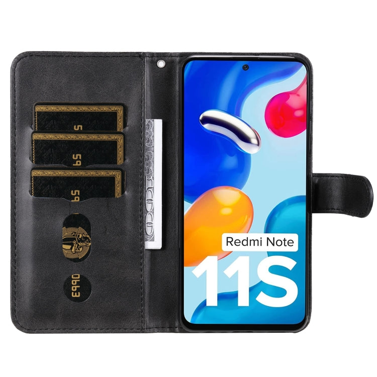 For Xiaomi Redmi Note 11 4G(Global)/Redmi Note 11s 4G(Global) Fashion Calf Texture Zipper Horizontal Flip Leather Case(Black)