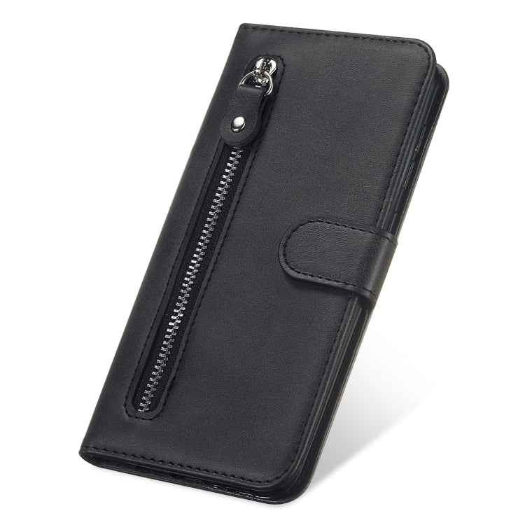For Xiaomi Redmi Note 11 4G(Global)/Redmi Note 11s 4G(Global) Fashion Calf Texture Zipper Horizontal Flip Leather Case(Black)
