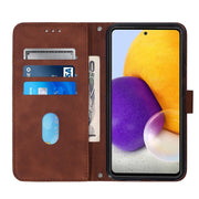 For Samsung Galaxy A72 4G / 5G Crossbody 3D Embossed Flip Leather Phone Case(Brown)