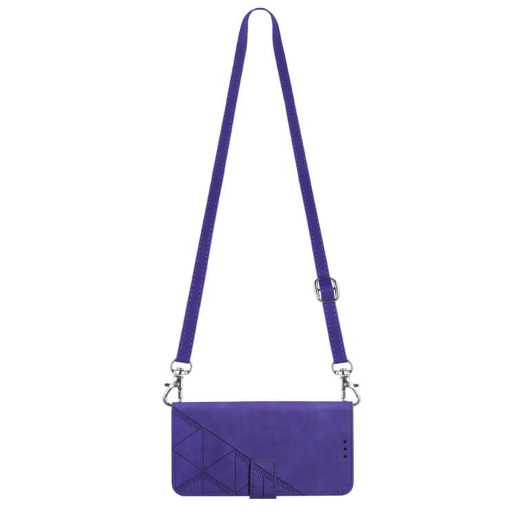 For Nokia X20 / X10 Crossbody 3D Embossed Flip Leather Phone Case(Purple)