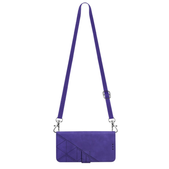 For Nokia X20 / X10 Crossbody 3D Embossed Flip Leather Phone Case(Purple)