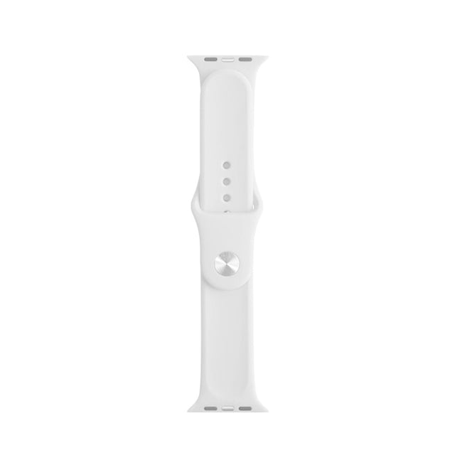 For Apple Watch Series 7 41mm / 6 & SE & 5 & 4 40mm / 3 & 2 & 1 38mm Mutural Liquid Silicone Watch Band(White) - Watch Bands by Mutural